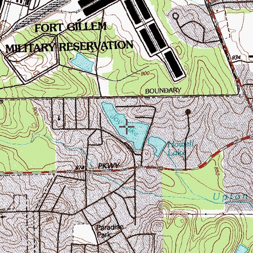 Topographic Map of Joy Lake, GA