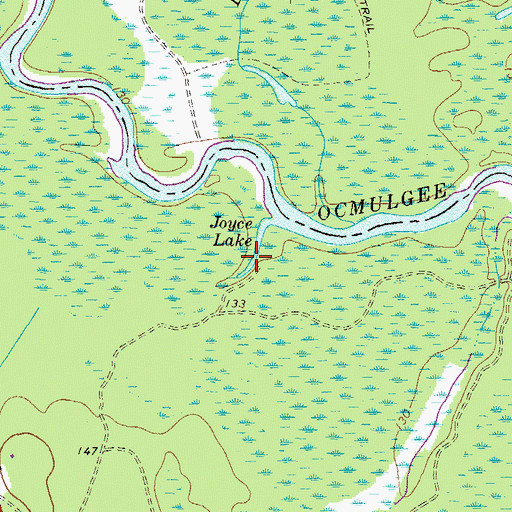 Topographic Map of Joyce Lake, GA