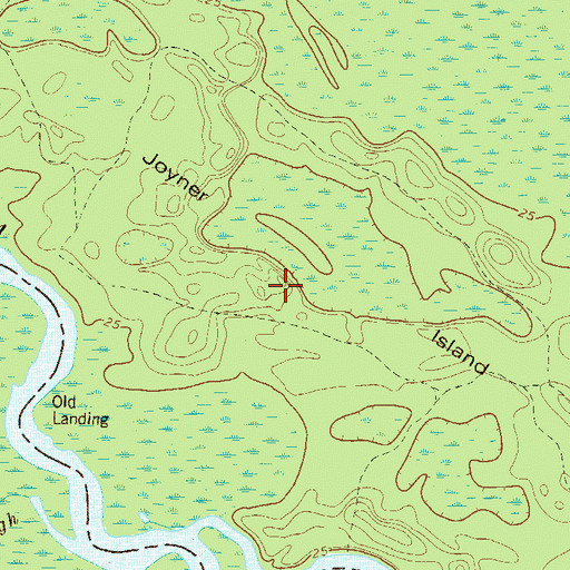 Topographic Map of Joyner Island, GA
