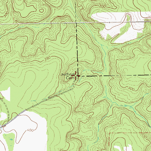 Topographic Map of Judson Cemetery, GA