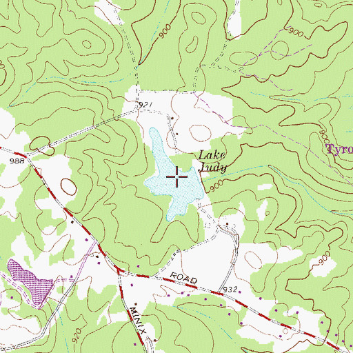Topographic Map of Lake Judy, GA