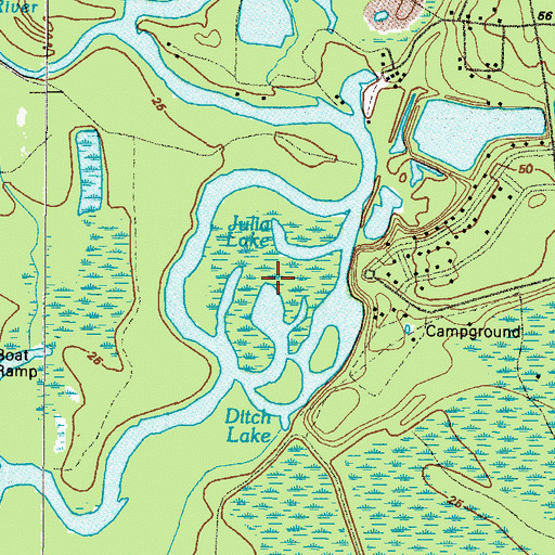 Topographic Map of Julia Lake, GA