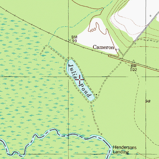 Topographic Map of Julie Pond, GA