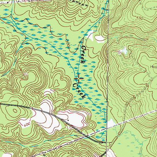 Topographic Map of Jumping Gully Creek, GA