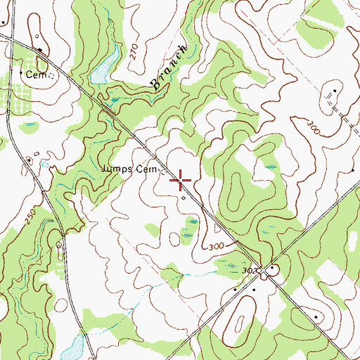 Topographic Map of Jumps Cemetery, GA
