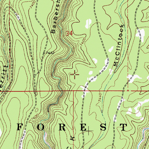 Topographic Map of McClintock Ridge, AZ