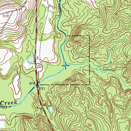 Topographic Map of Juniper Creek, GA