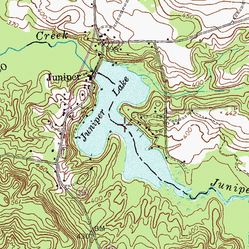 Topographic Map of Juniper Lake, GA
