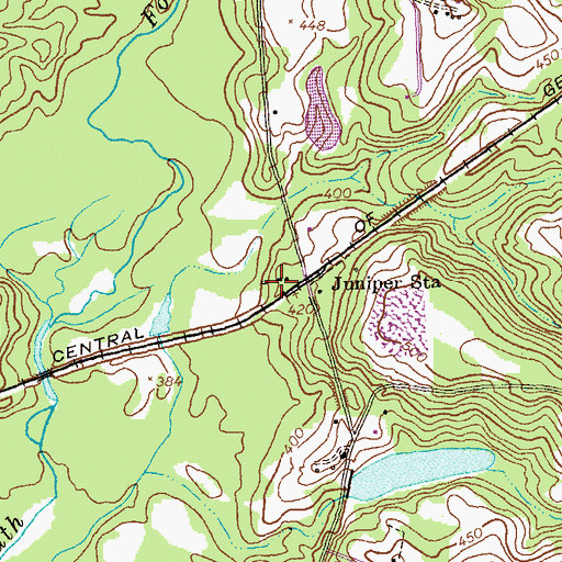 Topographic Map of Juniper Station, GA