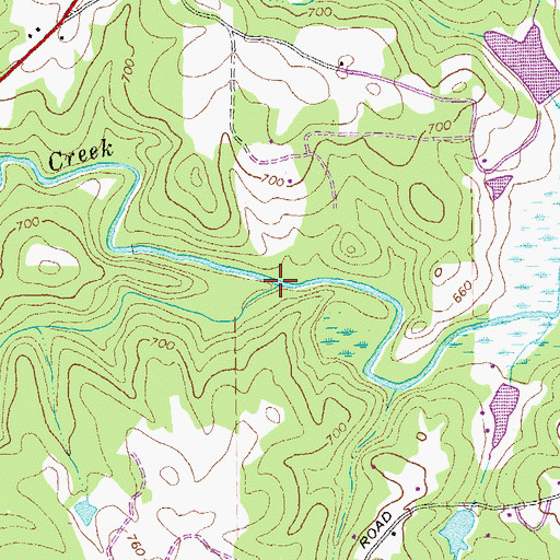 Topographic Map of Kalves Creek, GA