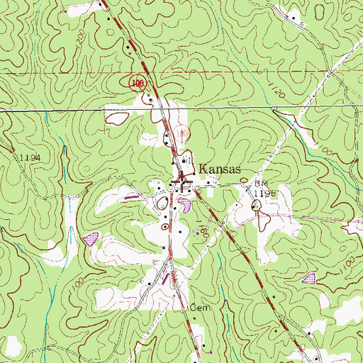 Topographic Map of Kansas, GA