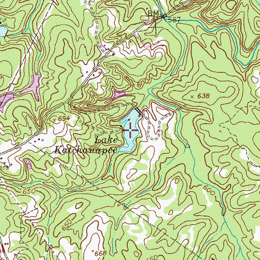 Topographic Map of Lake Katchanapee, GA