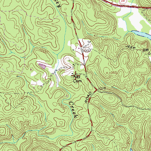 Topographic Map of Corbin-Kay Family Cemetery, GA