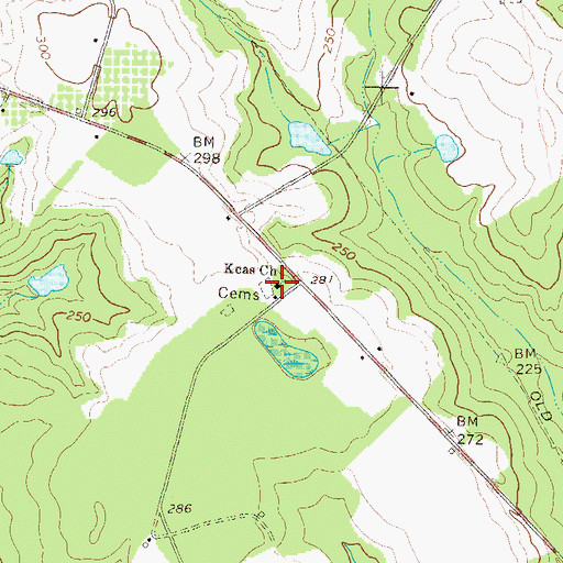 Topographic Map of Keas Church, GA