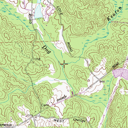 Topographic Map of Keaton Creek, GA