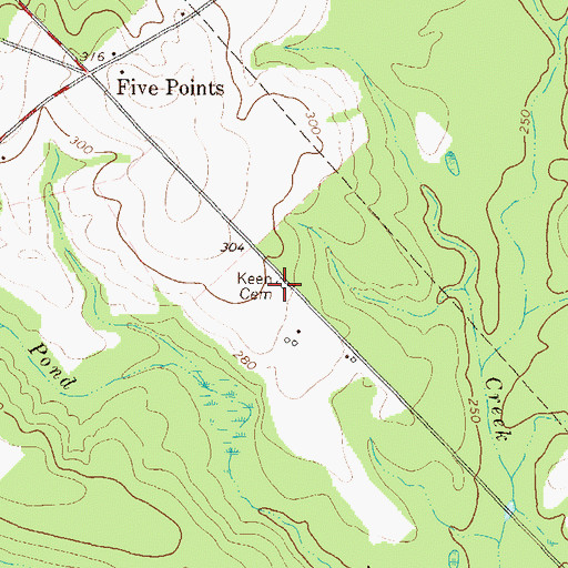 Topographic Map of Keen Cemetery, GA