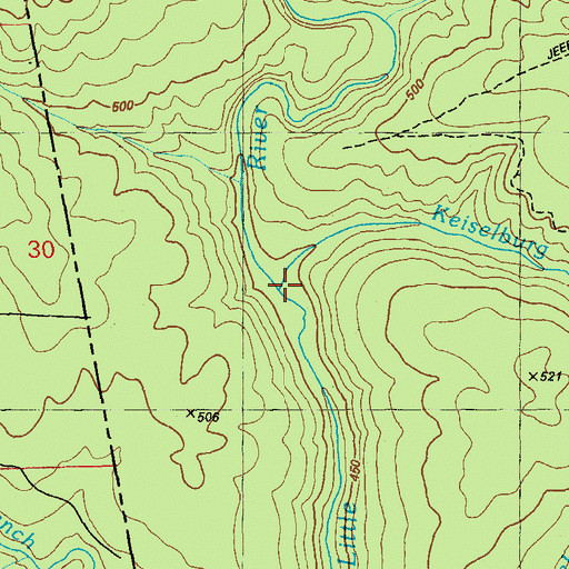 Topographic Map of Keiselburg Branch, GA