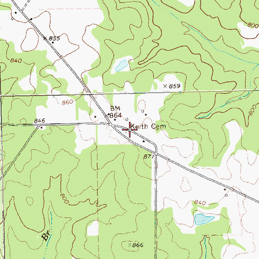 Topographic Map of Keith Cemetery, GA