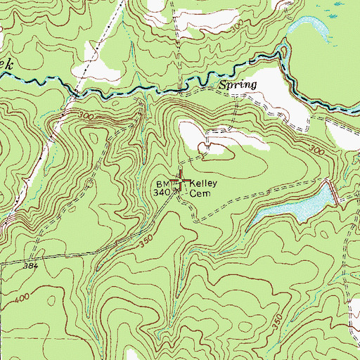 Topographic Map of Kelley Cemetery, GA