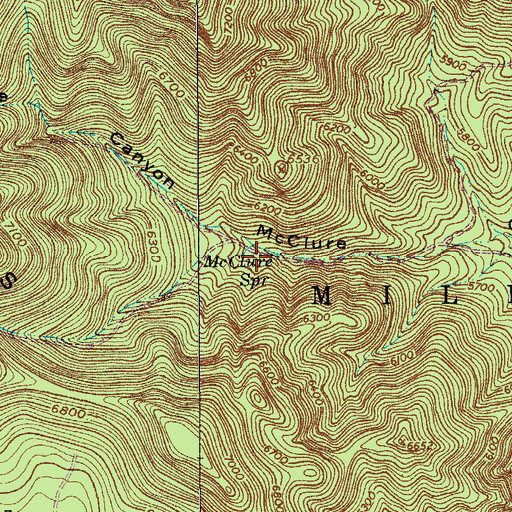 Topographic Map of McClure Spring, AZ