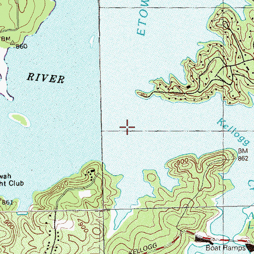 Topographic Map of Kellogg Creek, GA