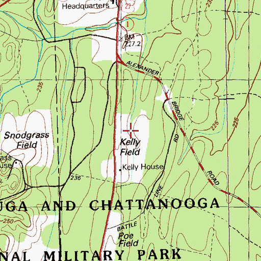 Topographic Map of Kelly Field, GA