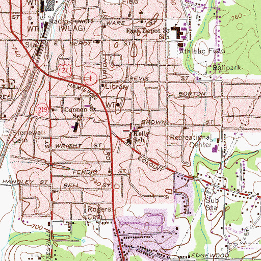 Topographic Map of Kelly School, GA
