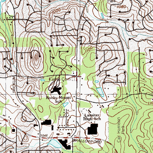 Topographic Map of Kemp Cemetery, GA