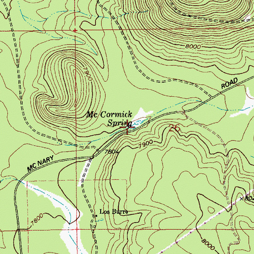 Topographic Map of McCormick Spring, AZ