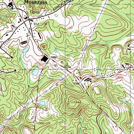 Topographic Map of Kennedy Cemetery, GA