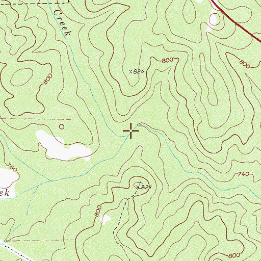 Topographic Map of Kennel Creek, GA