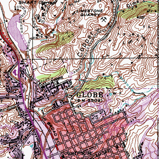 Topographic Map of McCormick Wash, AZ