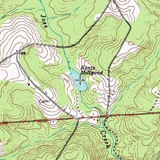 Topographic Map of Kents Millpond, GA
