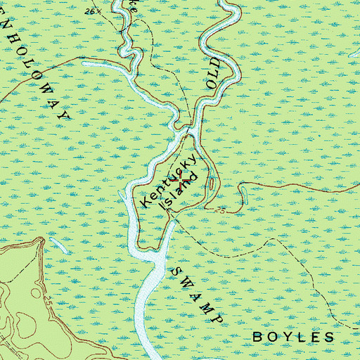 Topographic Map of Kentucky Island, GA