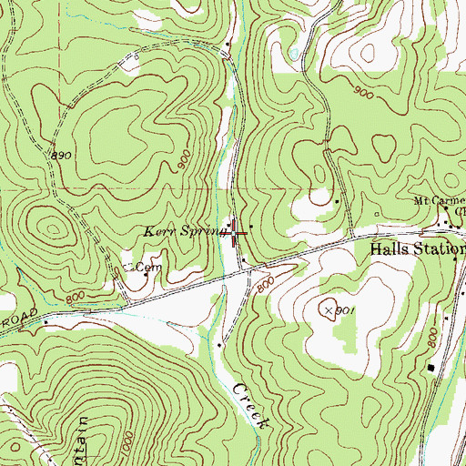 Topographic Map of Kerr Spring, GA