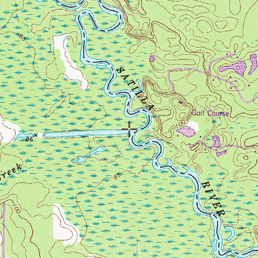 Topographic Map of Kettle Creek, GA