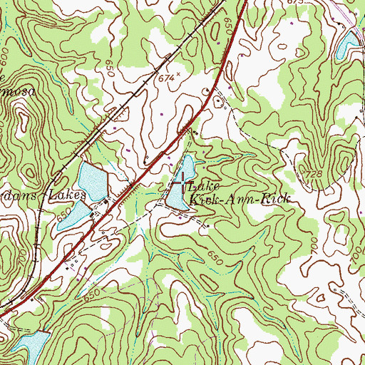 Topographic Map of Lake Kick-Ann-Rick, GA