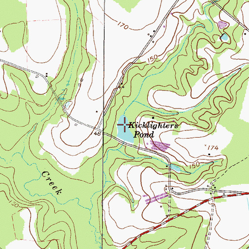 Topographic Map of Kicklighters Pond, GA