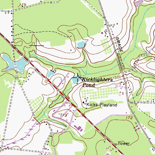 Topographic Map of Kicklighters Pond, GA