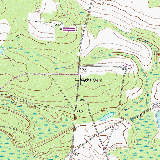 Topographic Map of Kight Cemetery, GA