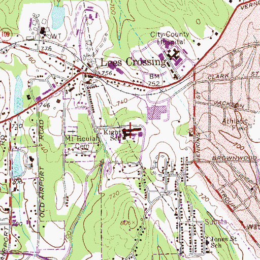 Topographic Map of Ethel W Kight Magnet School, GA