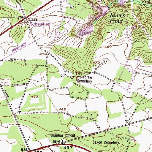 Topographic Map of Killebrew Cemetery, GA