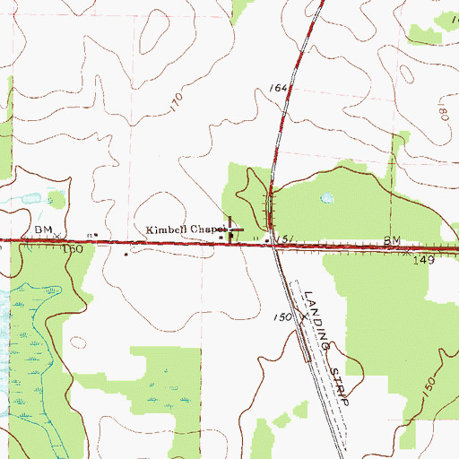 Topographic Map of Kimbell Chapel, GA
