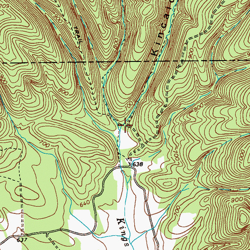 Topographic Map of Kincaid Hollow, GA