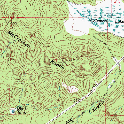 Topographic Map of McCracken Knoll Number Three, AZ