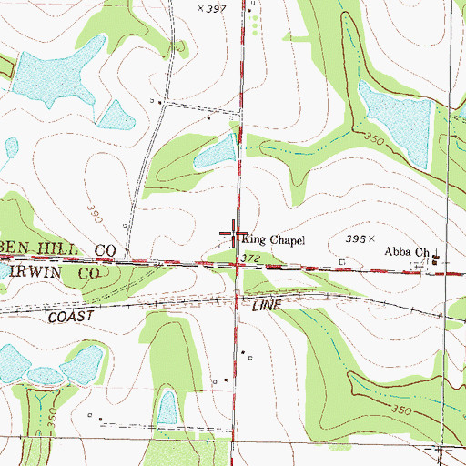 Topographic Map of King Chapel, GA