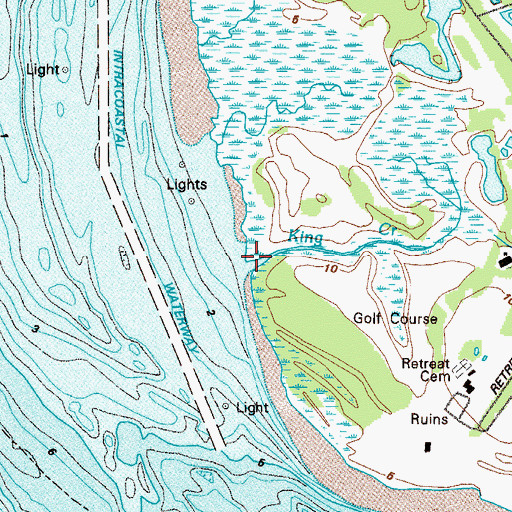 Topographic Map of King Creek, GA