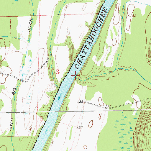 Topographic Map of Kings Branch, GA