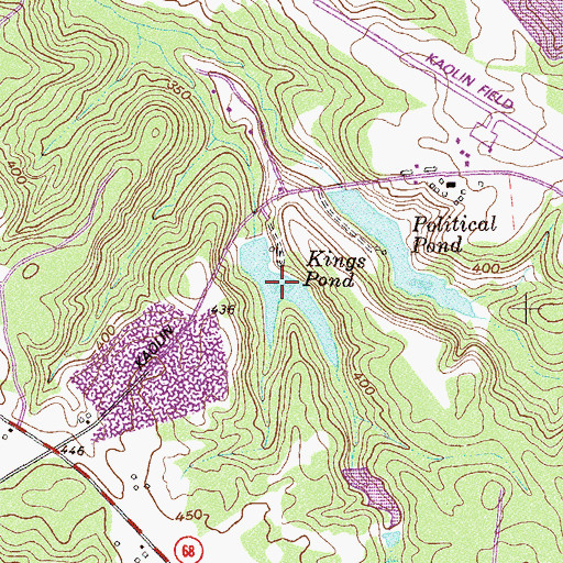 Topographic Map of Kings Pond, GA