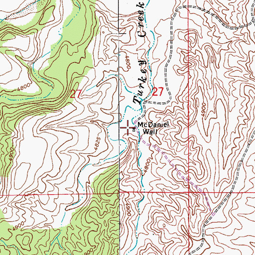 Topographic Map of McDaniel Well, AZ